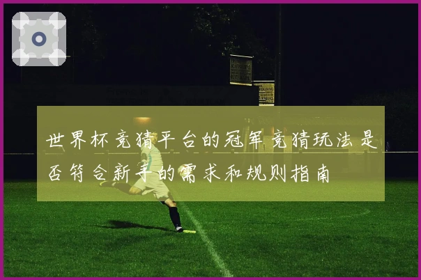 世界杯竞猜平台的冠军竞猜玩法是否符合新手的需求和规则指南
